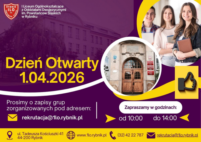 UWAGA ÓSMOKLASIŚCI – ZAPROSZENIE NA DZIEŃ OTWARTY