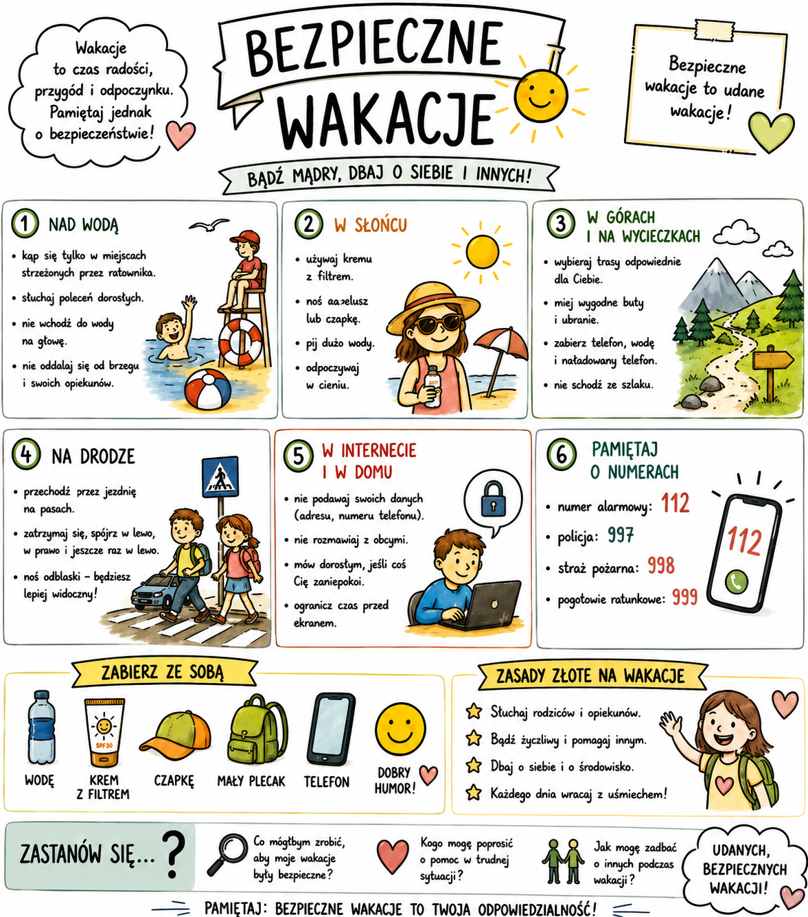 BEZPIECZNE WAKACJE – BAW SIĘ MĄDRZE!