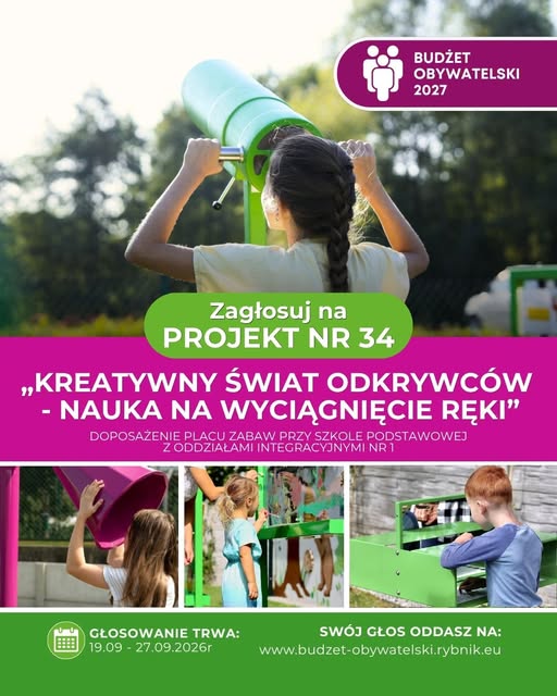 BUDŻET OBYWATELSKI – ZAGŁOSUJ NA PROJEKT NR 34❗