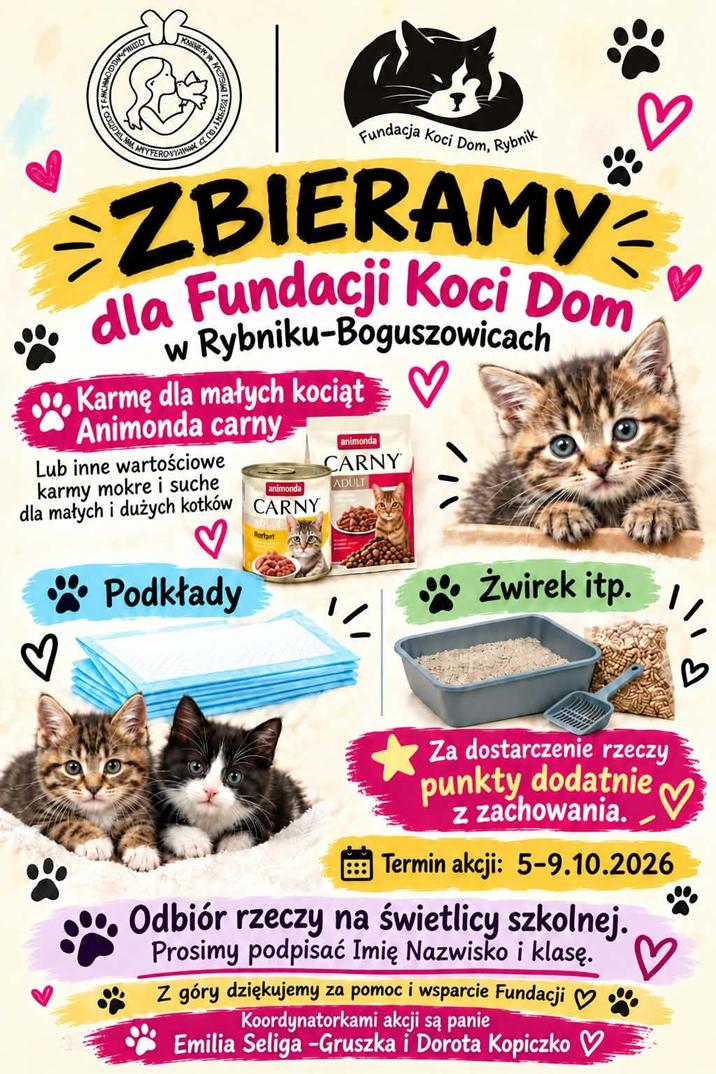 POMÓŻMY PODOPIECZNYM FUNDACJI „KOCI DOM”!🐈